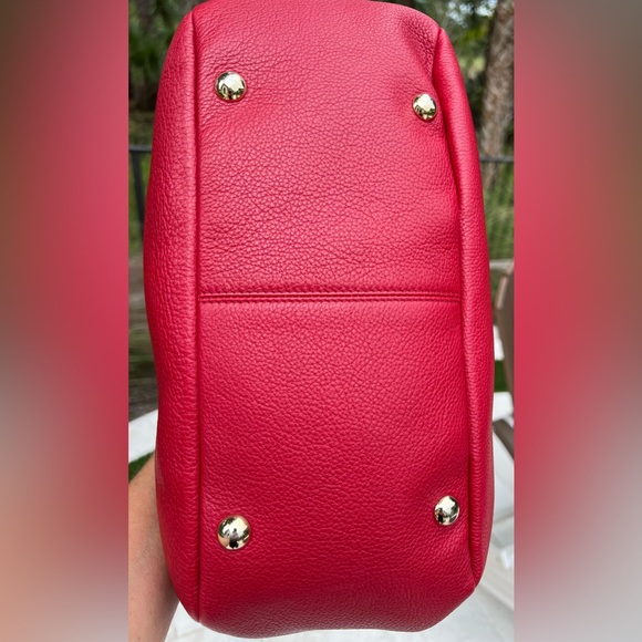 EUC w COA Auth Jimmy Choo Crossbody/Shoulder Bag Red Leather w/Gold Hardware - Picture 9 of 15